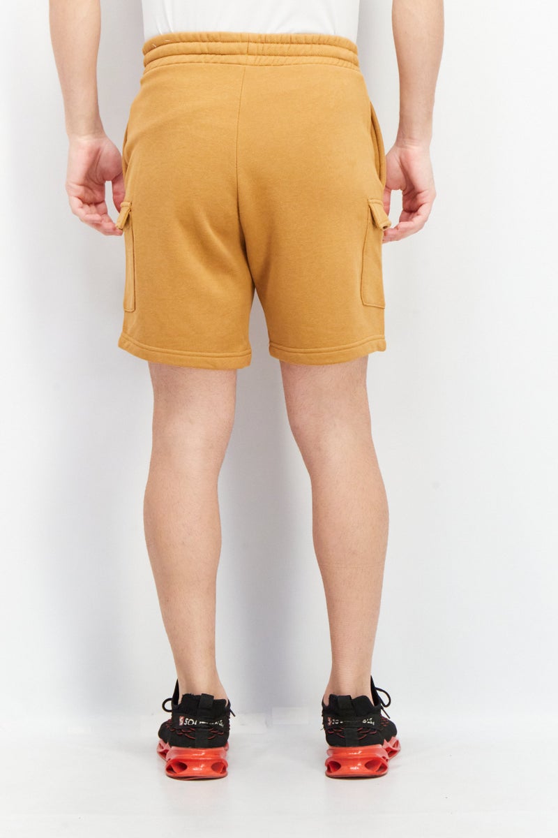 Celio Men Plain Drawstring Basic Shorts, Camel - Image 3