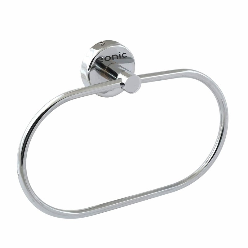eonic eonic Stainless Steel Napkin Holder for BathroomWall Mounted Towel Ring for KitchenWash Basin Hanger Chrome Finish Oval  - Image 1