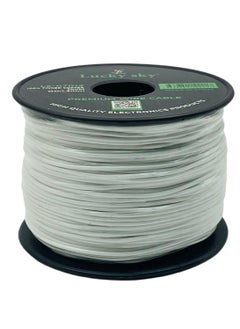 Lucky Sky Lucky Sky 26awg Wire Flexible Silicone Tinned Copper UL1007 Silicone Rubber Insulated 7 White Color 100M 328ft OD:-1.3mm Stranded Hook up Wire. (WHITE)  - Image 1