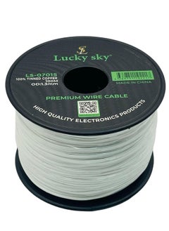 Lucky Sky Lucky Sky 26awg Wire Flexible Silicone Tinned Copper UL1007 Silicone Rubber Insulated 7 White Color 100M 328ft OD:-1.3mm Stranded Hook up Wire. (WHITE)  - Image 3