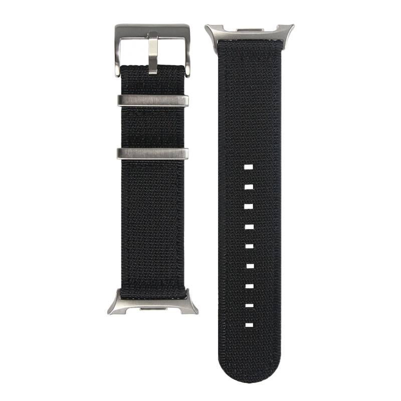 LL Black Nylon Loop Strap Smartwatch Band Compatible with Samsung Galaxy Watch 8 with Adjustable Fit Replacement Strap for Daily Wear - Image 1