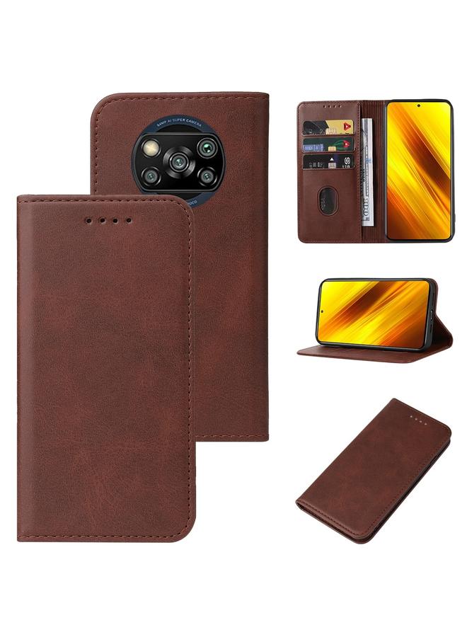 The Bros Case For Xiaomi Poco X3 NFC / X3 / X3 Pro Magnetic Closure Leather Phone Case