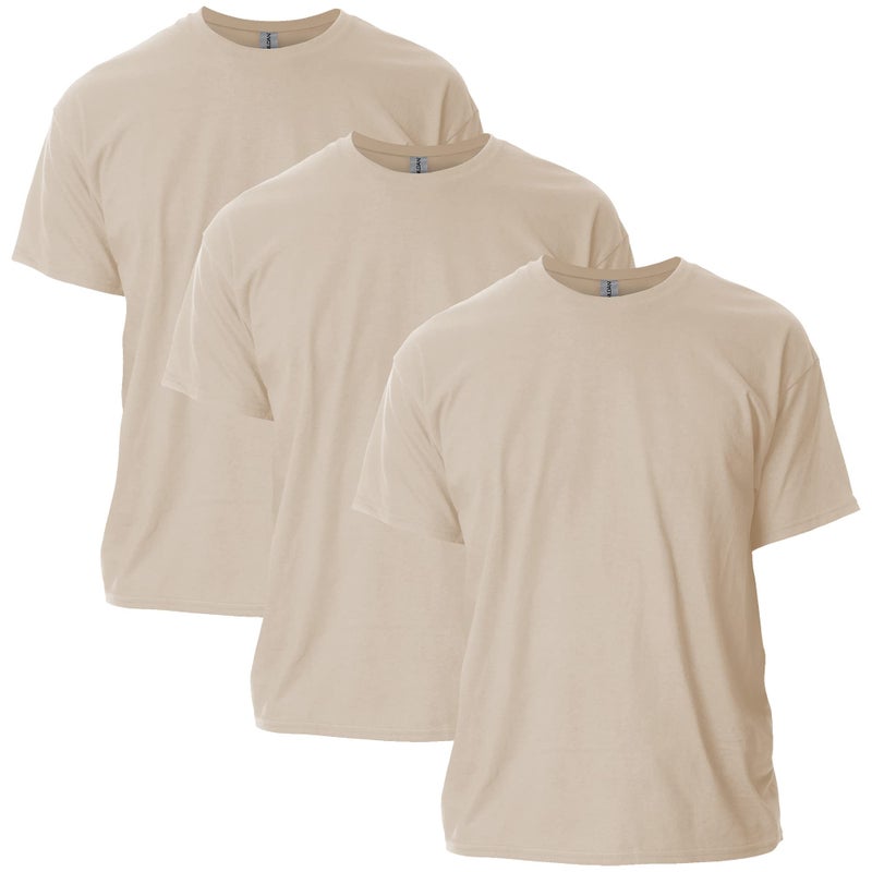 Gildan Adult Ultra Cotton T-Shirt, Style G2000, Multipack, Sand (3-Pack), Medium - Image 1