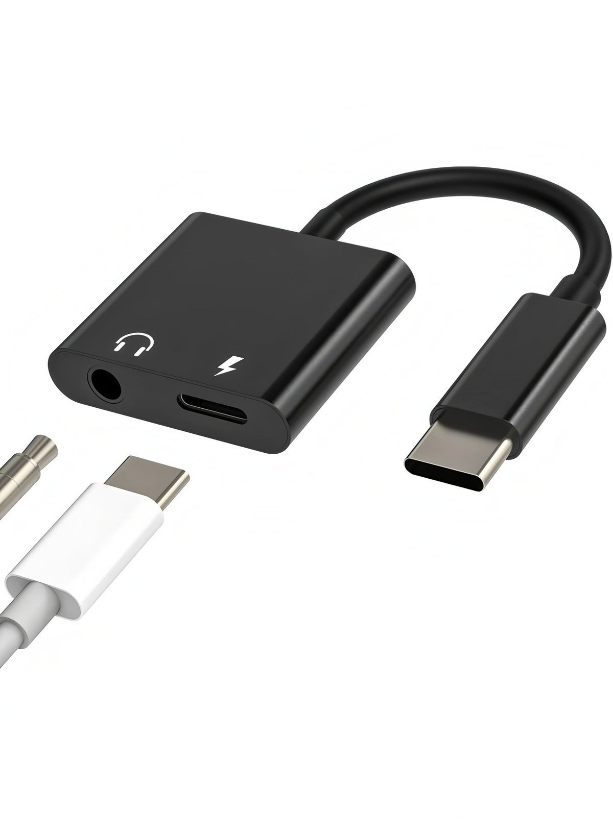 أي بي لونيم Apluynm Usb C To 3 Audio Adapter Dongle 2 In 1 Dac Type C Jack Aux Headphone Splitter Ch