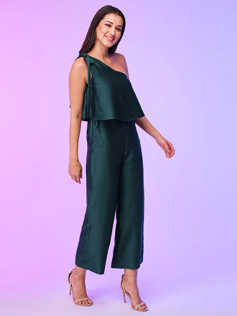 globus Women Tie-Up One Shoulder Long Party Jumpsuit