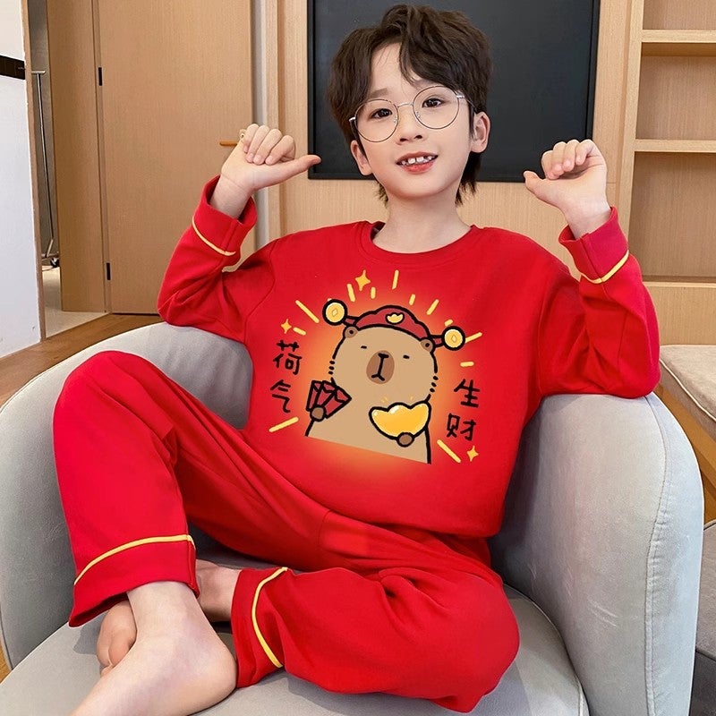 Year Of The Snake Red Sweater New Year Parent-Child Lapel Crewneck Family Of Three Or Four - Image 4