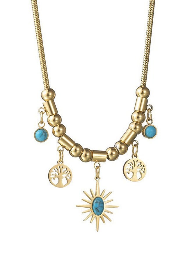 Beyond Retro Sunflower Lucky Necklace, Anti Rust and Anti Fading 18k Gold Plated Necklace, Fashion Jewelry Gift - Image 1