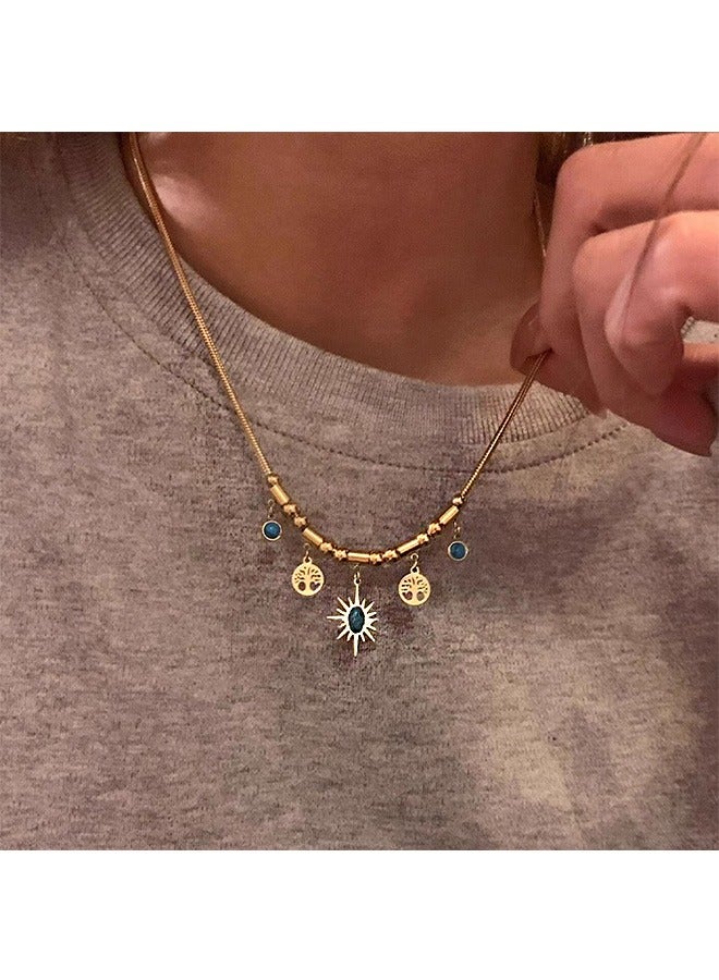 Beyond Retro Sunflower Lucky Necklace, Anti Rust and Anti Fading 18k Gold Plated Necklace, Fashion Jewelry Gift - Image 3