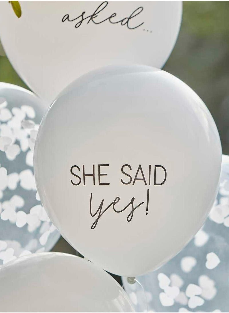 Ginger Ray Engagement Balloon Bundle - Confetti & Printed - White - Image 2