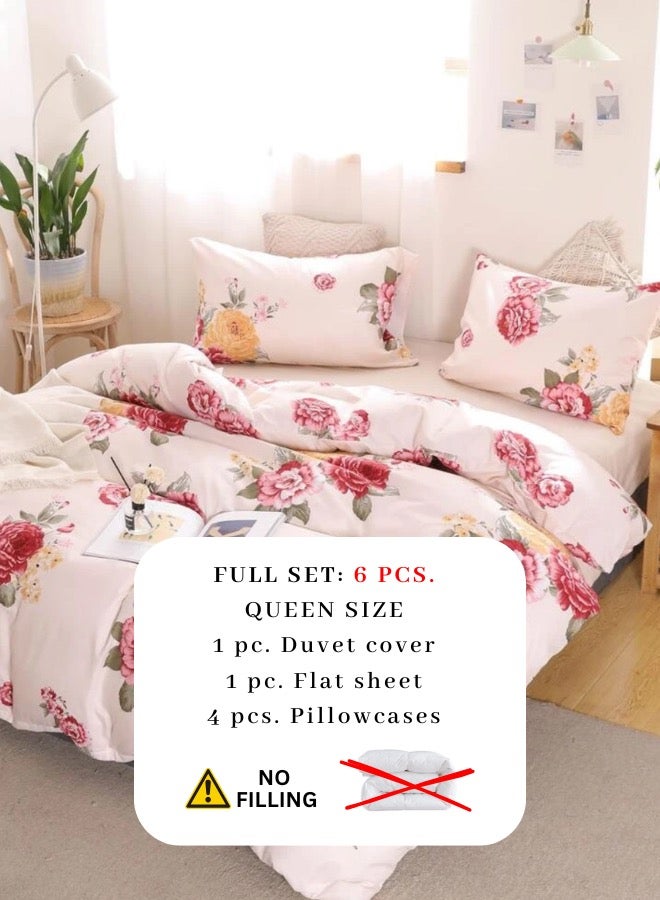 لونا هوم حجم الملكة، تصميم وردة جميلة من 6 قطع في ظل جميل من اللون الوردي. - Image 2