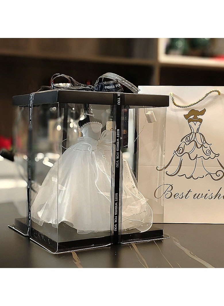 Via Saffi Wedding Dress Gift Box,Wedding Dress Gift Set with Light,Anniversary, Birthday, Party, Valentine's Day Gifts for Girls Women Girlfriend - Image 5
