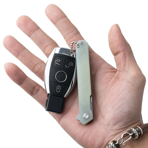 OLITANS G046 Mecha Mini Slim Folding Scalpel with 5pcs #24 and 5pcs #60 G13 Handle with Liner Lock, Utility EDC Pocket Knife with Back Clip（Jade Color） - Image 2
