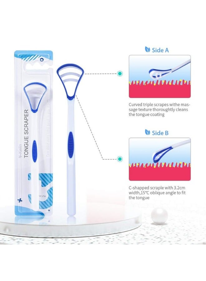 Y-Kelin Tongue Scraper & Brush Set - 3 Colors - Oral Cleaning & Hygiene Care for Men & Women Pakc of 3 - Image 3