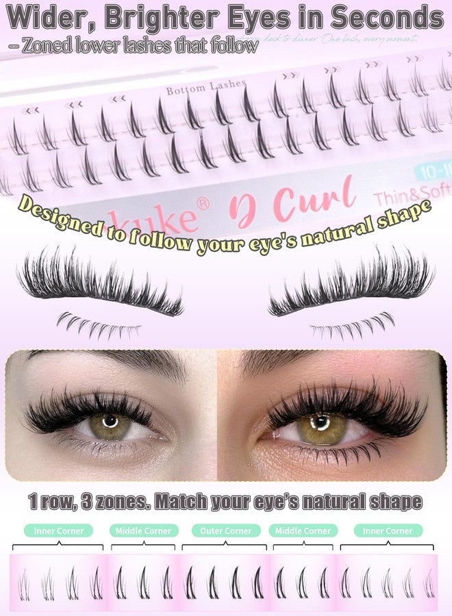 Boahankuke Wispy Lash Clusters with Bottom Lashes 10-18mm Volume Eyelash Clusters CD Curl DIY Cluster Eyelash Extensions Manga Individual Lashes with Thin Band Ultra Lightweight Cluster Lashes for Daily Wear - Image 5