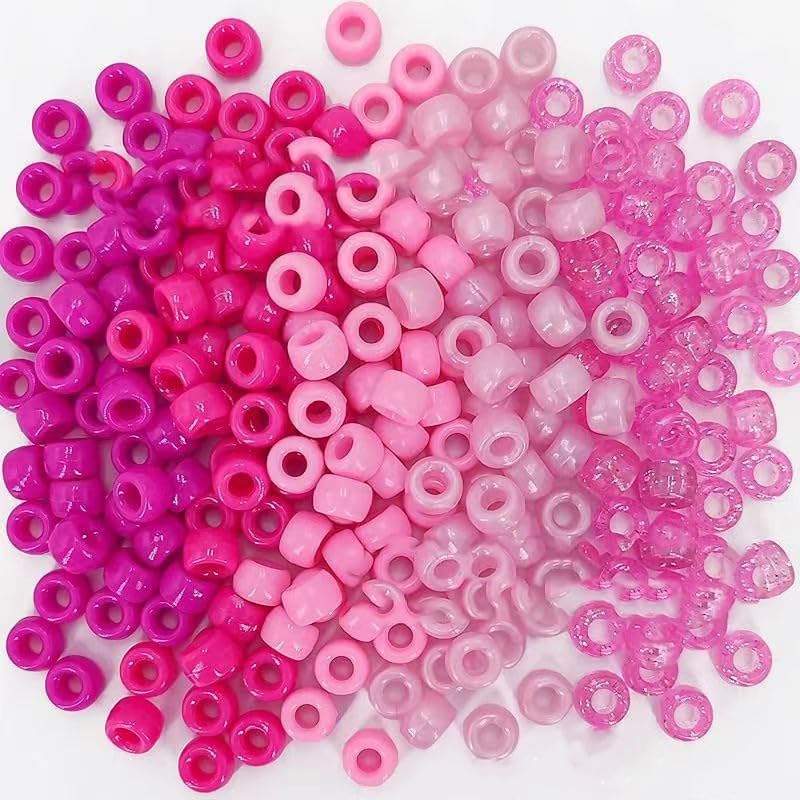 Capstro 1000PCS Large Hole 6x9mm Acrylic Pony Beads – Blush Mix | DIY Jewelry Making Beads for Kids & Adults | Bulk Beading Kit for Bracelets, Necklaces, Keychains, Hair Braids & Arts and Crafts - Image 1