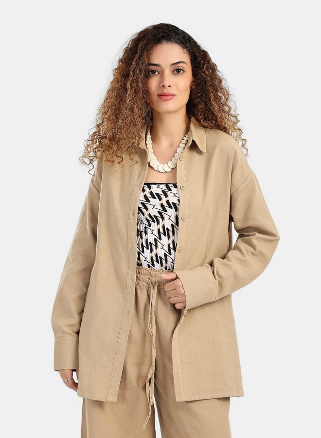 Carina Button-Up Lounge Shirt - Image 1