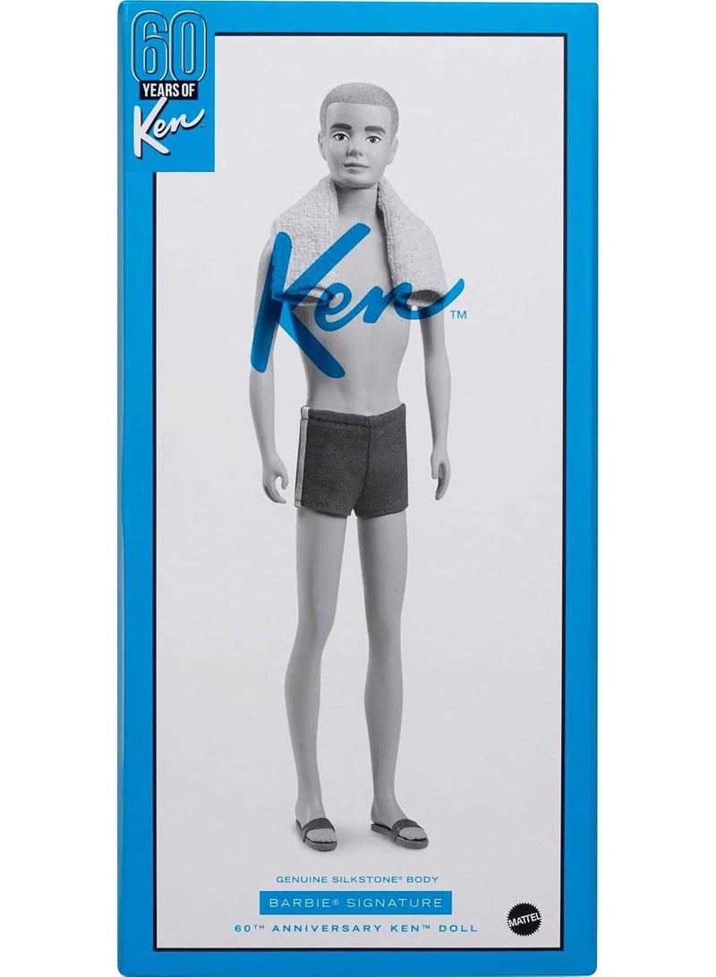 Barbie Signature Ken 60th Anniversary Vintage Doll Reproduction (12-inch) with Silkstone Body and Wrist Tag, for the Adult Collector - Image 1