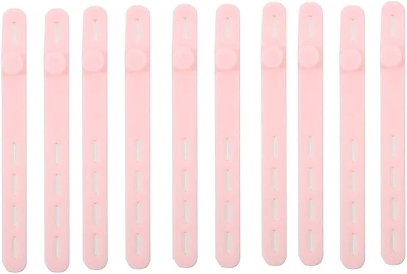 مشابك كابلات السيليكون الوردية 40 قطعة منظف أسلاك قابل للتعديل لإدارة سماعات الأذن والشواحن - Image 2