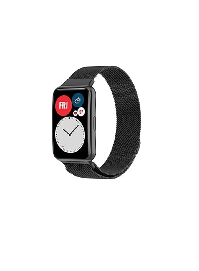 Magnetic Milanese Strap for Huawei Watch Fit - Black, Unisex