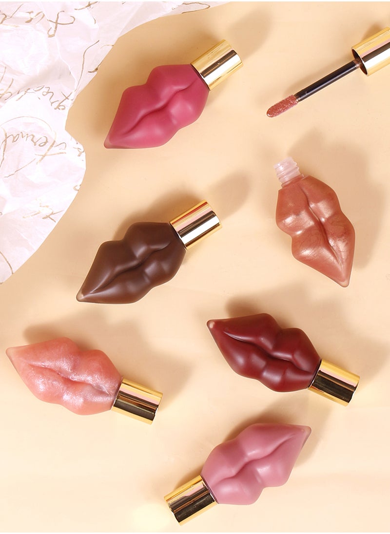 Lip Plumper with Mint and Ginger Extract, Glossy Tinted Lip Glaze, Long-Lasting Non-Stick Hydrating Lip Care for Women