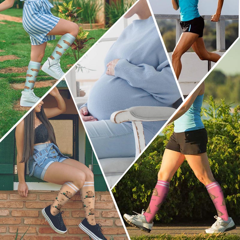 fenglaoda Compression Socks for Women Men Support Circulation 6 Pairs Socks For Nurse, Travel, Flight - Image 5