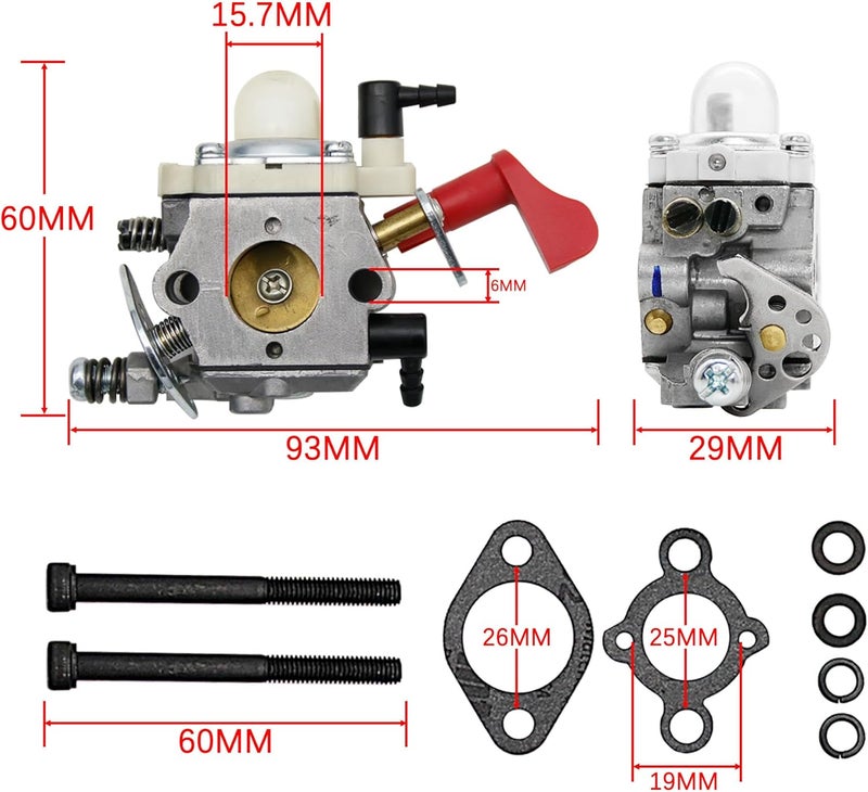 FLMLF High Performance Carburetor Red For Replace WT 668 Carb 1/5 HPI Baja 5B 5T SC Rovan King Motor Zenoah CY Motor - Image 2