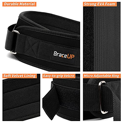 BraceUP Weight Lifting Belt for Men and Women – 4-inch Weightlifting Workout Belt, for Powerlifting, Bodybuilding, Gym Training, and Lifting Back Support (M) - Image 5