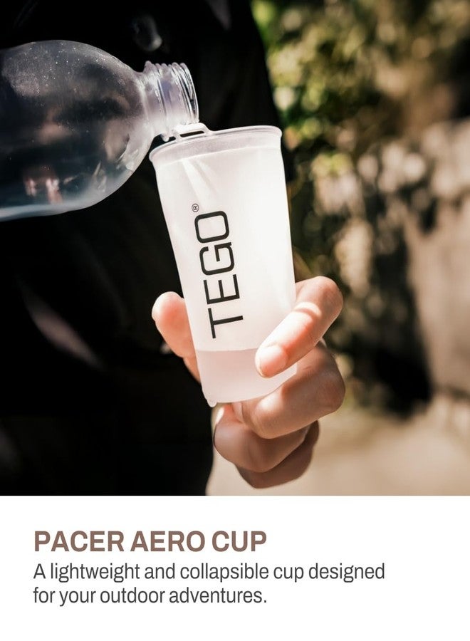 تيجو كوب TEGO Pacer Aero | قابل للطي للجري على الطرق الوعرة | خفيف الوزن 10 غرام | خالٍ من مادة BPA | سعة 200 مل | حقيبة ترطيب قابلة لإعادة الاستخدام للجري والمشي لمسافات طويلة والمغامرات الخارجية - Image 5