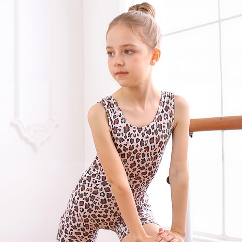 uideazone Toddler 3t 4t Leopard Leotards for Girls Quick Dry Gymnastics Unitards One-piece Biketards Gym Outfits with Shorts - Image 3