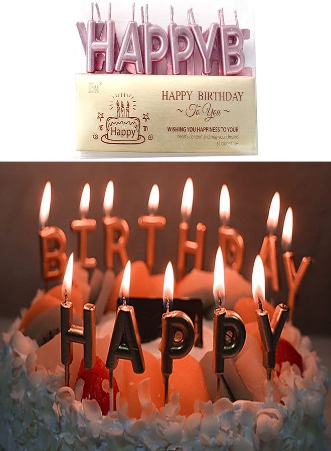 IEALODS Rose Gold Cake Decoration with Happy Birthday Candles, Acrylic Birthday Cake Topper, Confetti Balloon and Paper Fans for Rose Gold Theme Birthday Party Decor Girl Women - Image 5