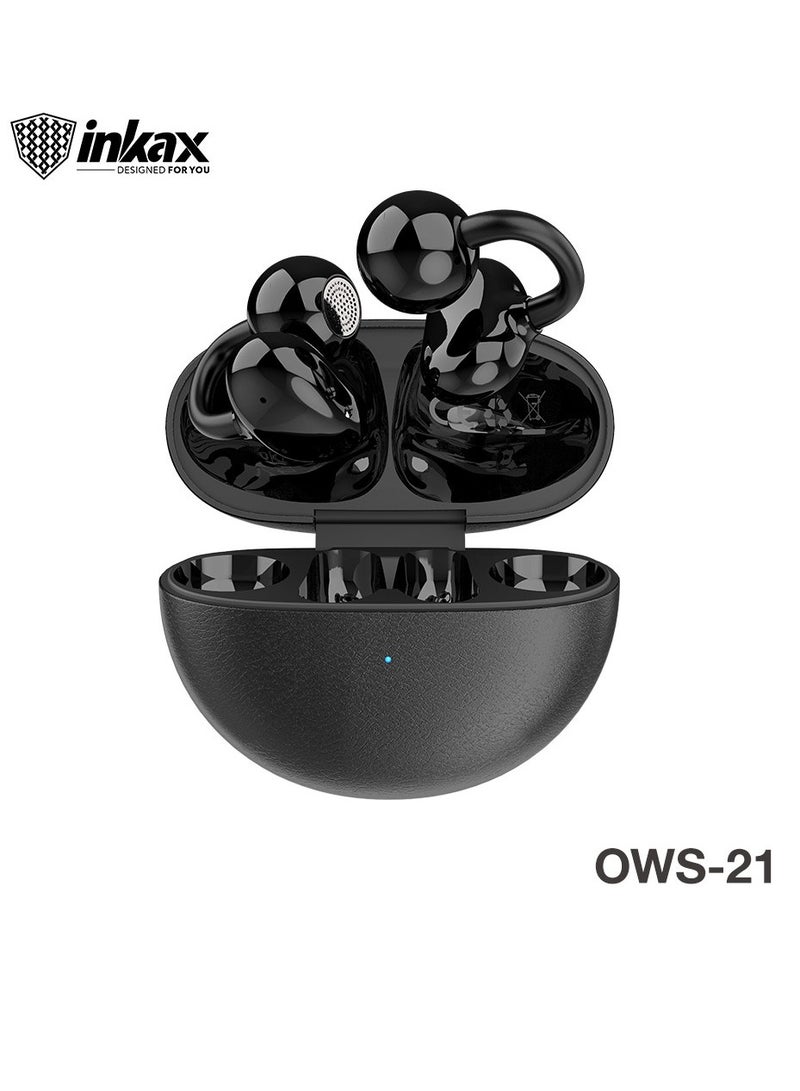 إنكاكس سماعات أذن لاسلكية عالية الدقة OWS-21 بتقنية بلوتوث 6.0 بتصميم مفتوح للأذن وميكروفون يدوم طويلاً مزودة بمشابك أذن ذات ملمس جلدي - Image 1