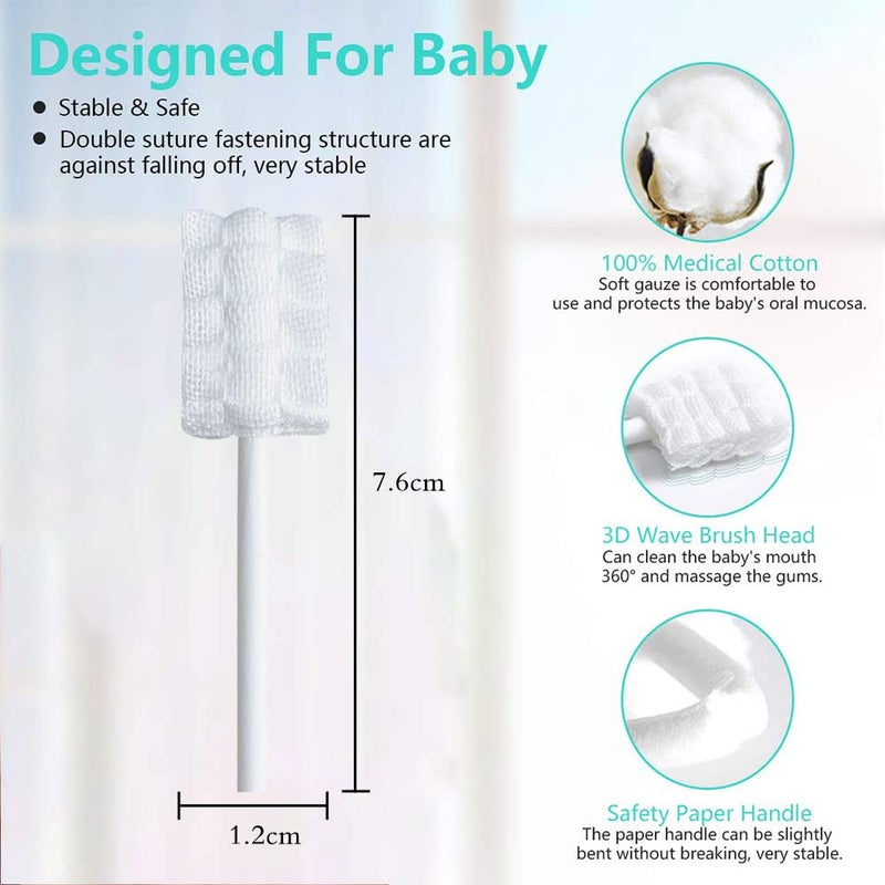 JZS Baby Tongue Cleaner Disposable Infant Toothbrush Clean Newborn Baby Mouth Oral Cleaner with Paper Handle Dental Care for 0-36 Month - Image 2