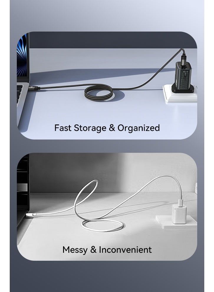 FOOMEE 2 Pack 60W Magnetic USB-C Cable Nylon Braided Type C Cord Fast Sync and Charge Anti Tangle Magnetic Charging Cable for iPhone Samsung Huawei - Image 2