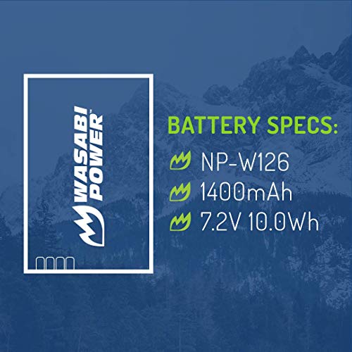 Wasabi Power Battery (4-Pack) for Fujifilm NP-W126 & FinePix HS33EXR, HS50EXR, X-T100, X-T200, X100F, X100V, X-A10, X-E2S, X-E3, X-E4, X-Pro2, X-Pro3, X-T1, X-T2, X-T3, X-T10, X-T20, X-T30, X-T30 II - Image 3