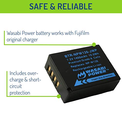 Wasabi Power Battery (4-Pack) for Fujifilm NP-W126 & FinePix HS33EXR, HS50EXR, X-T100, X-T200, X100F, X100V, X-A10, X-E2S, X-E3, X-E4, X-Pro2, X-Pro3, X-T1, X-T2, X-T3, X-T10, X-T20, X-T30, X-T30 II - Image 4