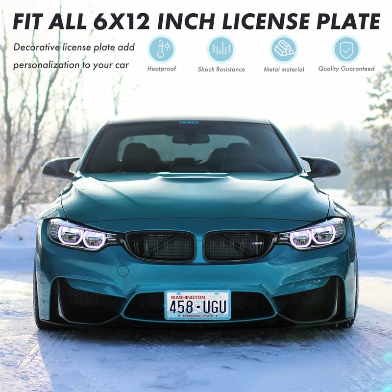 SHARE&CARE Bling License Plate Frame with Rhinestone Crystal Diamond Screw Set - 2 Pack (AB Color) - Image 5
