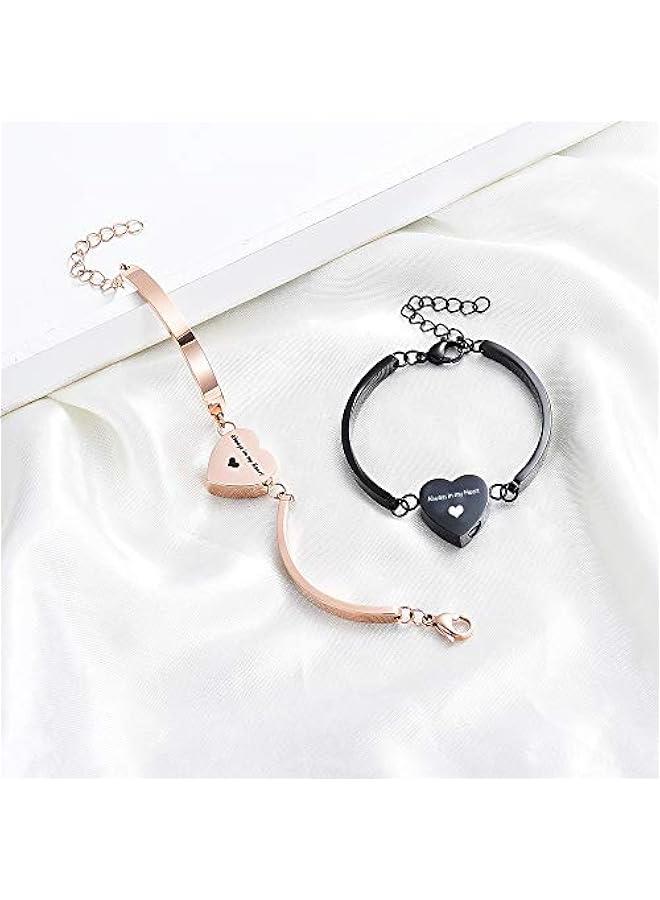 Arabest Heart Urn Bracelet for Ashes for Women Men Stainless Steel Cremation Jewelry Memorial Cuff Bangle for Loved Ones -Alway in My Heart - Image 3