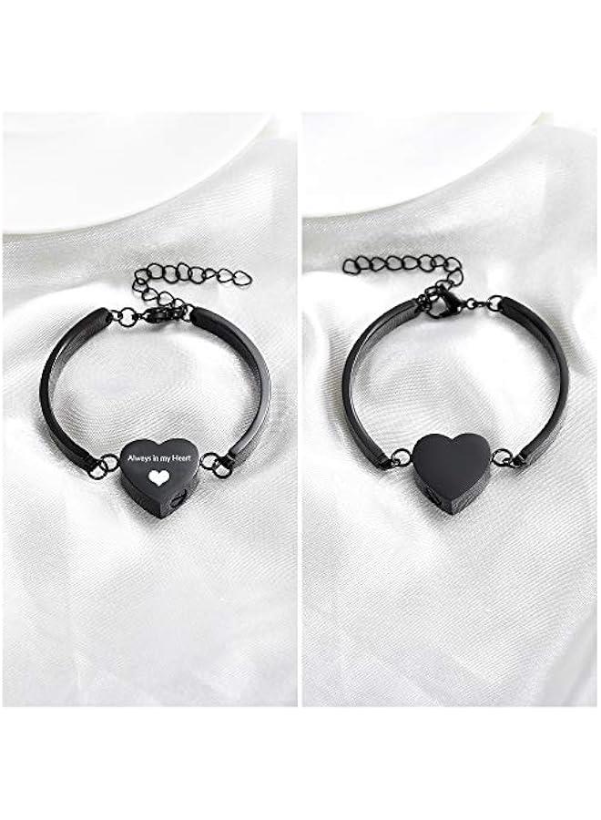 Arabest Heart Urn Bracelet for Ashes for Women Men Stainless Steel Cremation Jewelry Memorial Cuff Bangle for Loved Ones -Alway in My Heart - Image 5