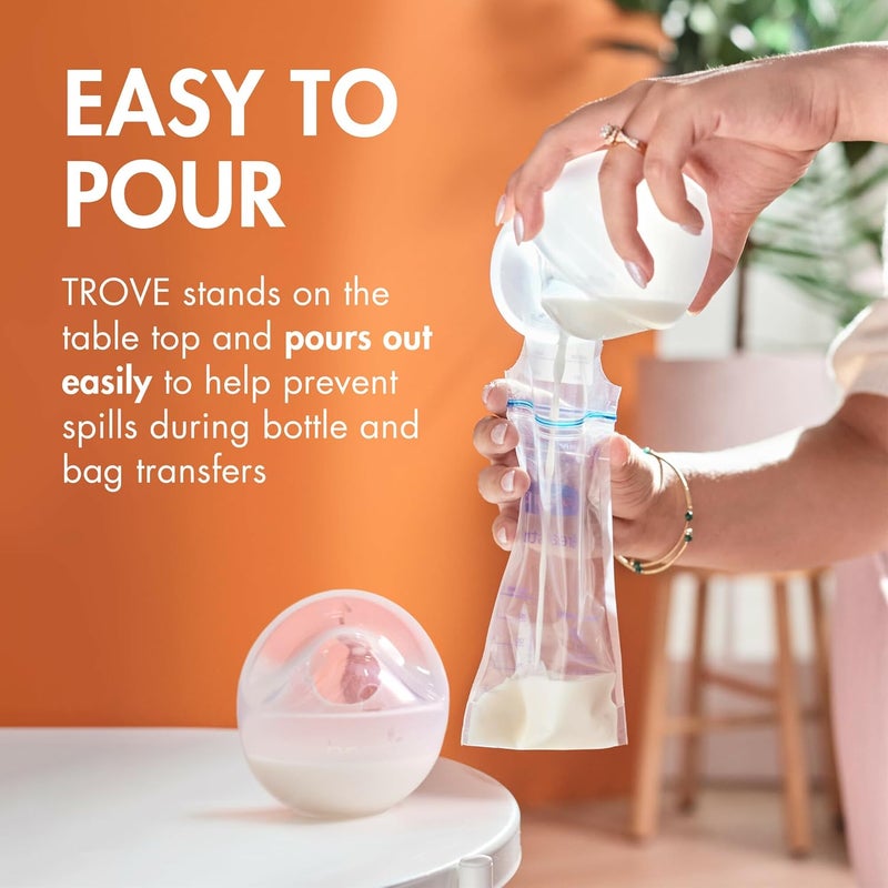 Boon TROVE Silicone Manual Breast Pump with Travel Pouch - Hands Free Breast Pump - Passive Breast Milk Collector Shell for Newborns - Breastfeeding Essentials - Image 5