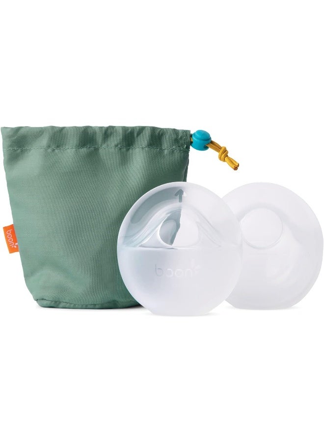 Boon TROVE Silicone Manual Breast Pump with Travel Pouch - Hands Free Breast Pump - Passive Breast Milk Collector Shell for Newborns - Breastfeeding Essentials - Image 2