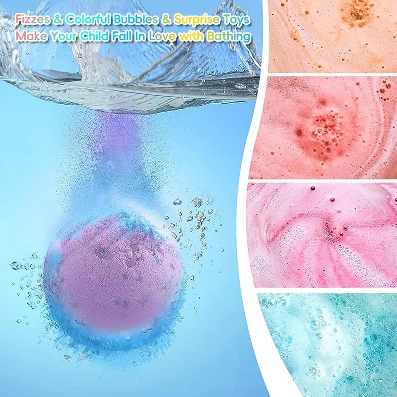 Bath Bombs for Kids with Toys Inside，12 PC Bath Bombs Gift Set with Sea Animals Toys，Safe Natural&NON-TOXIC Bubble Bath,Birthday New Year Gifts for Kids Boys Girls - Image 4