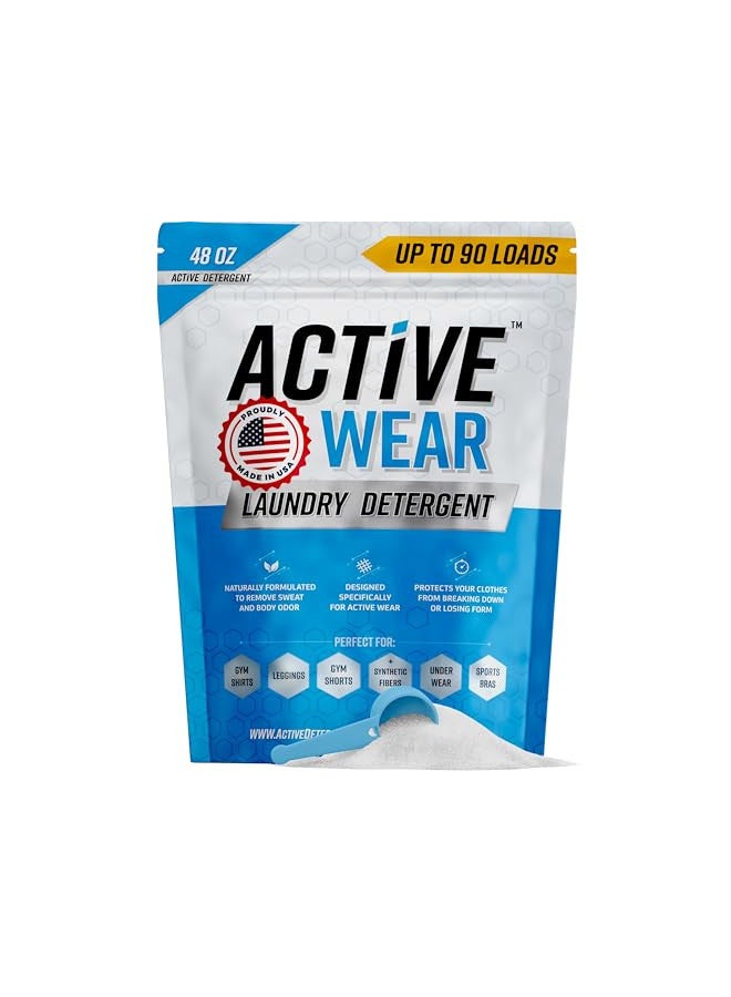 Active Wear Laundry Detergent & Soak - Formulated for Sweat and Workout Clothes - Natural Performance Concentrate Enzyme Booster Deodorizer - Powder Wash for Activewear Gym Apparel (90 Loads) - Image 1
