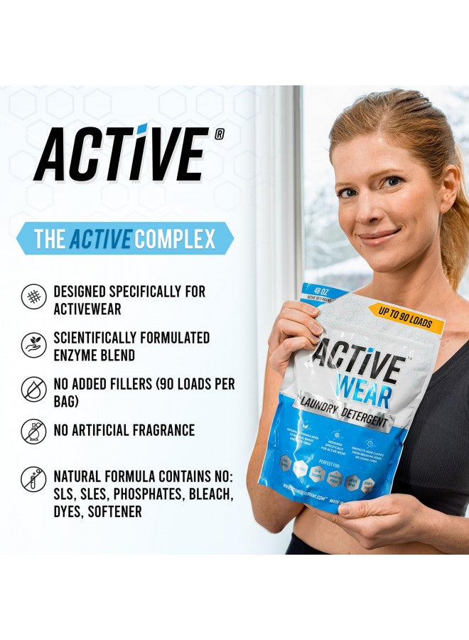 Active Wear Laundry Detergent & Soak - Formulated for Sweat and Workout Clothes - Natural Performance Concentrate Enzyme Booster Deodorizer - Powder Wash for Activewear Gym Apparel (90 Loads) - Image 3