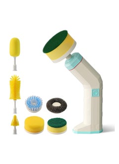 SYOSI Electric Spin Scrubber, Cordless Portable Cleaning brush with 2 Rotating Speeds and 7 Replaceable Brush Heads, Rechargeable, Electric Power Scrubber for Bathroom, Kitchen, Car, Wall, Floor  - Image 1