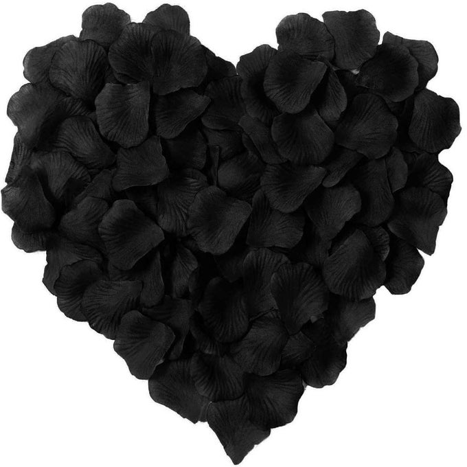 1000 PIECES BLACK ARTIFICIAL SILK ROSE PETALS FLOWER DECORATION WEDDING PARTY COLOR BLACK