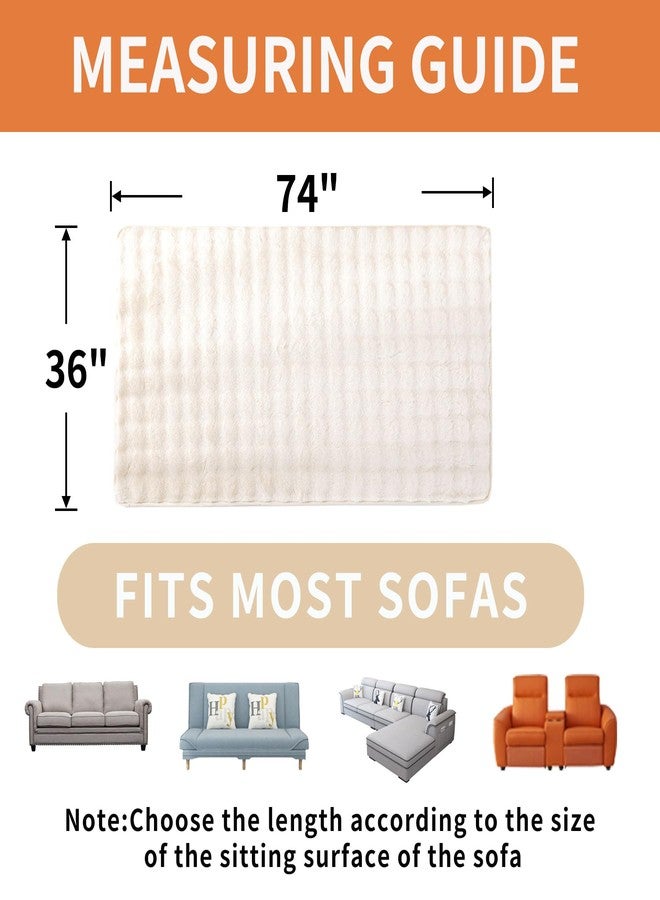 Hittun Waterproof Dog Bed Cover Non Slip Couch Cover for Dogs Washable, Dog Couch Cover Protector Faux Fur Pet Couch Covers for Sofa, Couch Covers for 3 Cushion Couch Sofa Pet Friendly (Off White) - Image 4