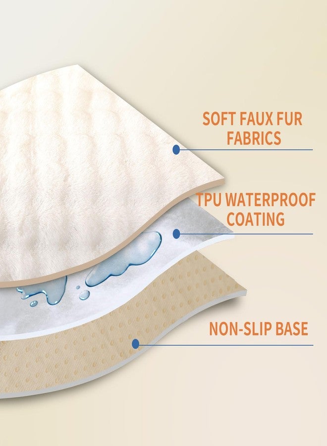 Hittun Waterproof Dog Bed Cover Non Slip Couch Cover for Dogs Washable, Dog Couch Cover Protector Faux Fur Pet Couch Covers for Sofa, Couch Covers for 3 Cushion Couch Sofa Pet Friendly (Off White) - Image 3