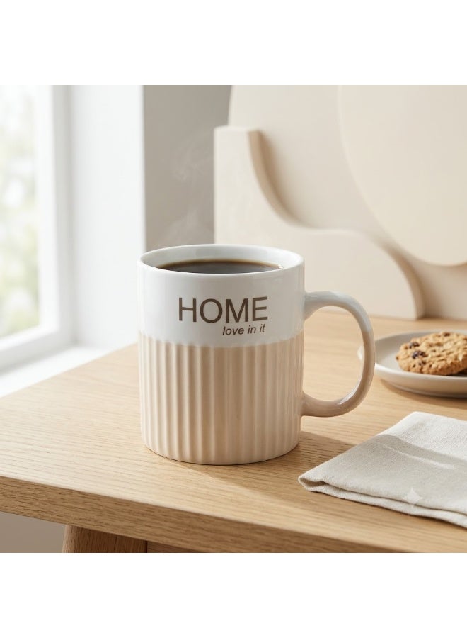 مج بورسلين مضلع بعبارة HOME ومقبض دائري، كوب قهوة وشاي ونسكافيه بتصميم عصري أنيق للمشروبات، قطعة واحدة - Image 3