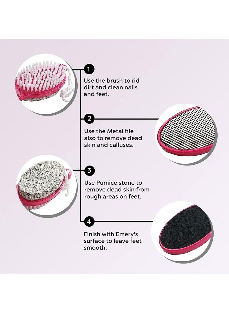 Generic 4 in 1 The Pedi Care Stick 4 Sided Pedicure Paddle Metal File and Emery Board Tool with Pumice Stone for Feet by DreamCut  - Image 4