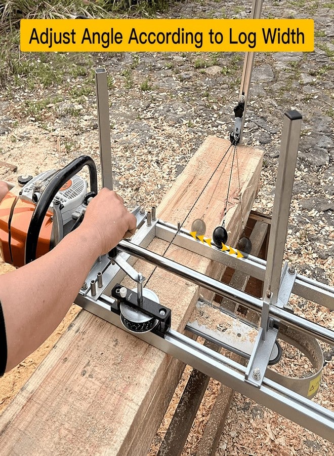 HOTYELL Chainsaw Mill Winch Kit for Chain Saw Milling - Efficient Chainsaw Accessories with Lever Arm, Perfectly Balances The Saw Mill, Easier and Smoother (Winch Kit + 4 Tree Felling Wedges) - Image 2